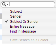 Thunderbirdin hakuominaisuus